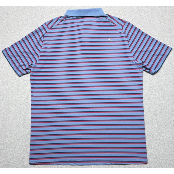 KJUS Polo Shirt Mens XL 54 Blue Stripe Comfort‎ Short Sleeve Performance Golf * - Picture 3 of 11